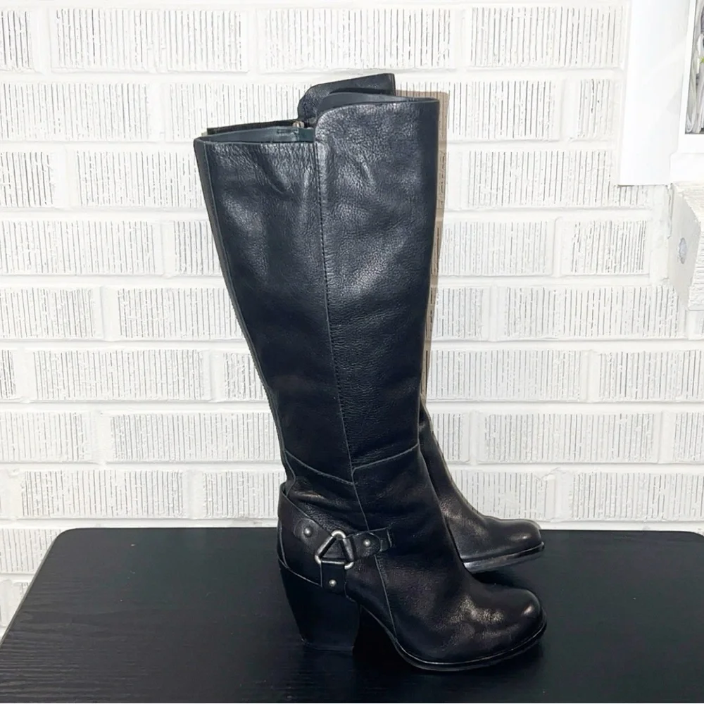 Kork-Ease Olsen Harness black leather knee-high boots